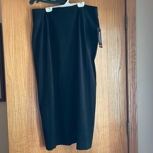NWT Briggs New York Suede Feel Back Zip Top Maxi Pencil Skirt Size 12 Black